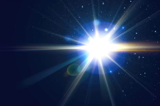 Lens flare, Shining sun glare rays. Background Generative AI.