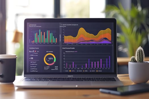 Business finance chart document report. Generative AI.