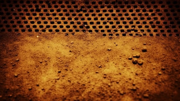 Abstract metallic grid background. Rusty industrial grid texture. Generated AI