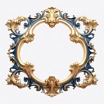 Round frame in art nouveau style with ornament. Retro frame with fairytale and magic decoration. Generated AI