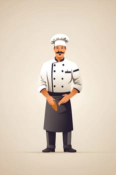 A professional chef wearing a chefs uniform standing confidently with his hands casually placed in his pockets.