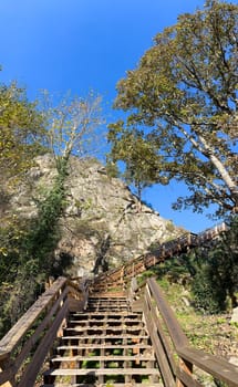 Starways on the Corgo River valley walkways on the city of Vila Real.