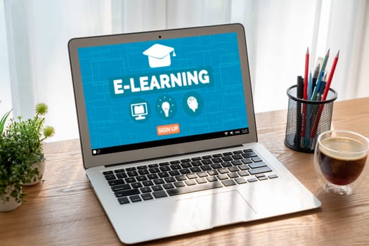 E-learning website with modish sofware for student to study online on the internet network