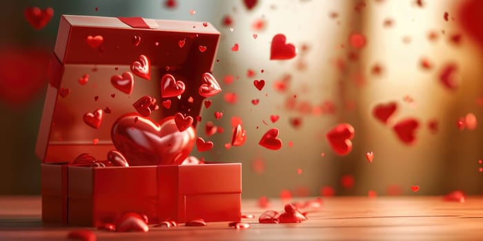 a gift box of romantic love on the valentines day pragma