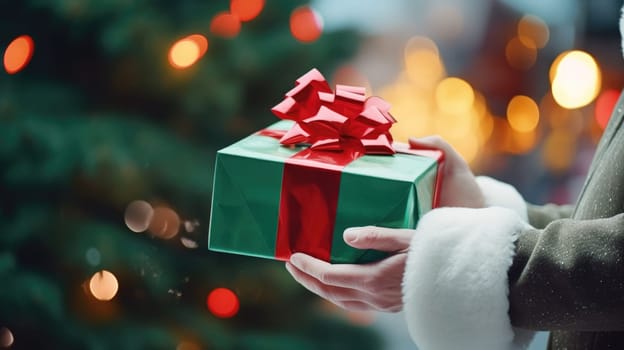 Shot of female hands holding a small gift box. Holidays and celebration concept