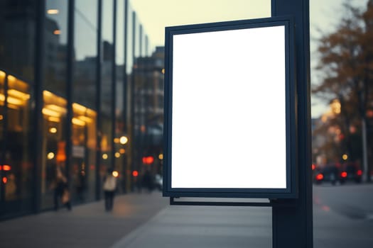 Outdoor ad mockup, fully blurred background. Generative AI.