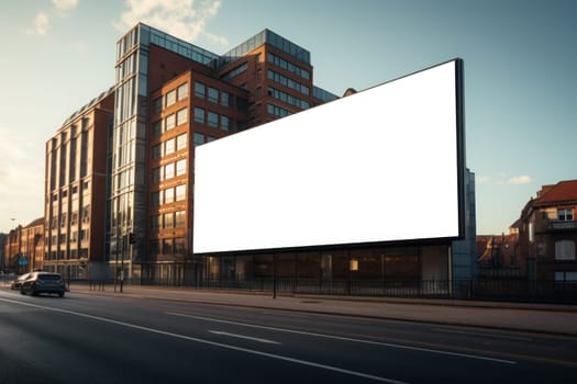 A large billboard in the middle of the city. Generaivr AI.