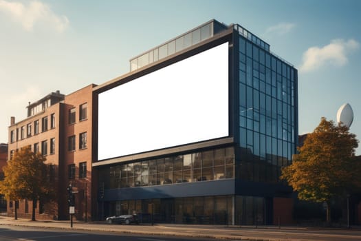 A large billboard in the middle of the city. Generaivr AI.