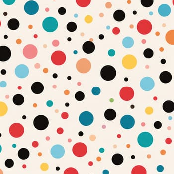 Colorful Confetti Party: A Fun, Chaotic and Bright Background with Seamless Abstract Polka Dot Pattern for Fashionable Textile or Wallpaper Design