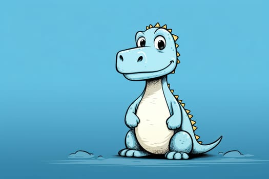 Cute, Funny Dino Adventures: A Happy Cartoon Dinosaur in a Colorful Jungle