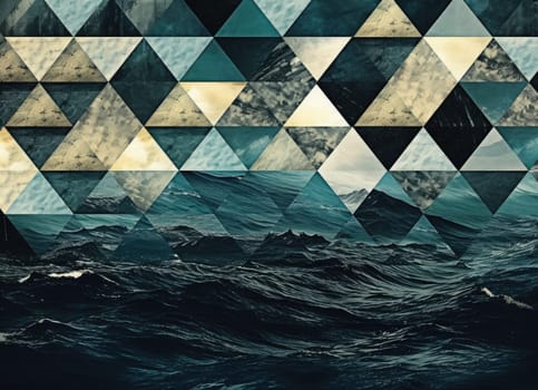 abstract ocean background with geometry shapes and water waves tide comeliness