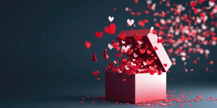 a gift box of romantic love on the valentines day pragma