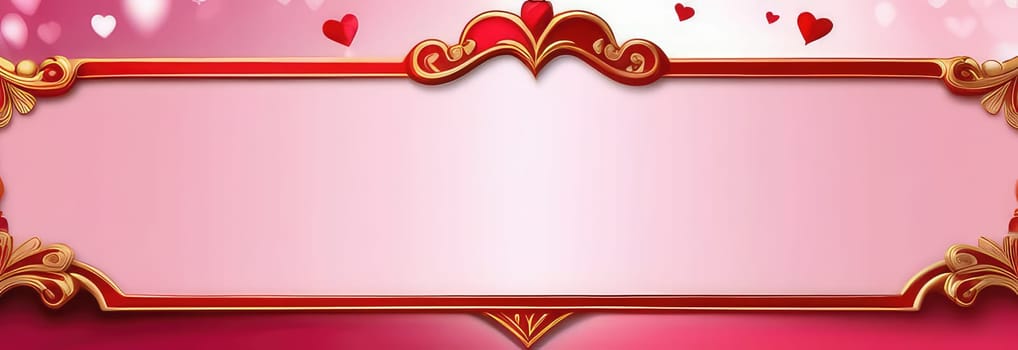 St. Valentines day, wedding banner made of red voluminous hearts. Use for love sale banners, vouchers, wrapping paper. Concept love. Beautiful love hearts background for valentines day greeting card