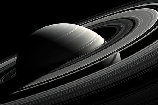 Image of a planet with rings in space. Planet Saturn.
