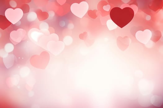 Saint valentine day greeting card bokeh blur background. Generative AI.