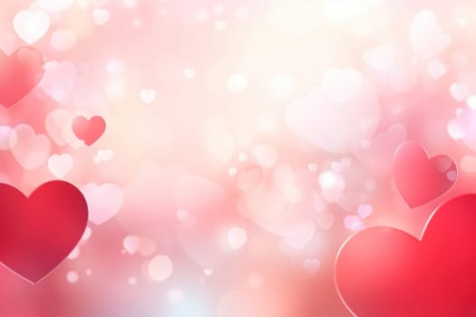 Saint valentine day greeting card bokeh blur background. Generative AI.