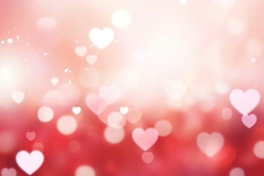 Saint valentine day greeting card bokeh blur background. Generative AI.