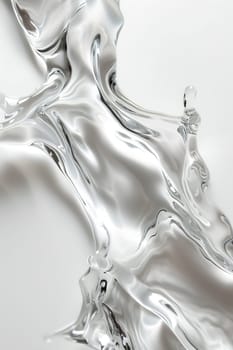 Sleek, reflective liquid texture with sheen, perfect for backgrounds in luxury product design, high-end cosmetic visuals, abstract art presentations. Close up view. Vertical backdrop. Generative AI