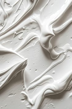 White, rippled cosmetic cream surface. Face creme, body lotion, moisturizer. Wavy, beauty cream texture. Skincare product background. Abstract backdrop. Generative AI