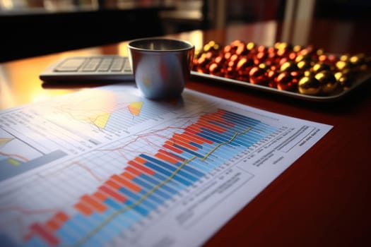 Presentation background financial indicators and financial statements. Generative AI.