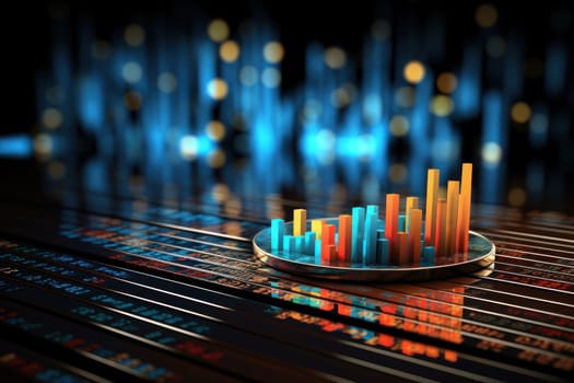 Presentation background financial indicators and financial statements. Generative AI.