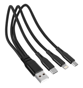 cable with Type-C, micro USB Lightning and USB connectors