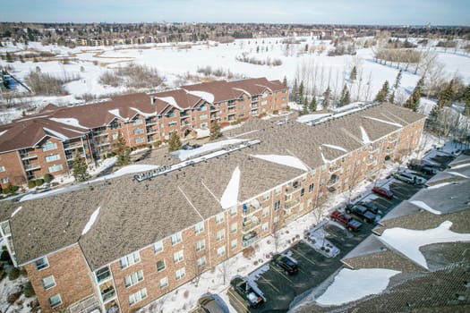 Drone image capturing Wildwood, Saskatoon, with its lush parks and residential charm.