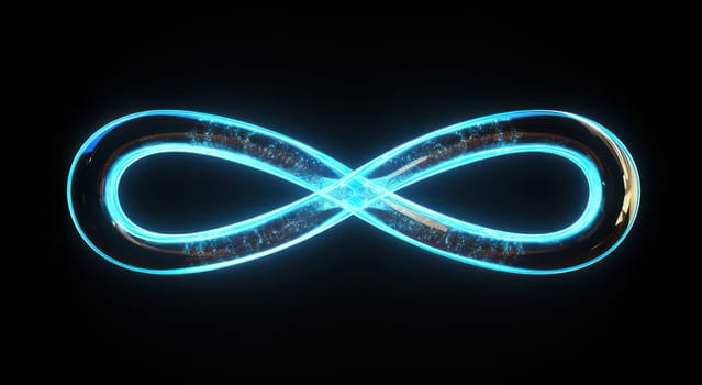 Infinite Glowing Spiral: A Bright Neon Ray of Endless Energy and Magic in a Dark Space