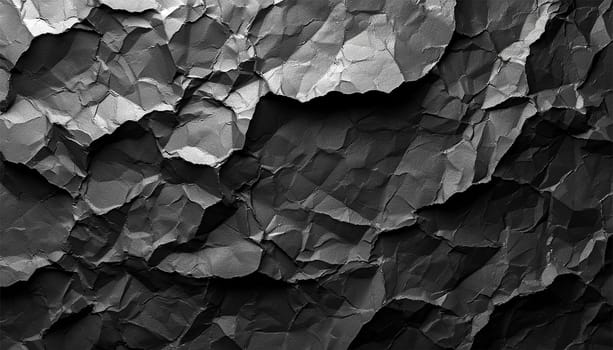 Crumpled black paper background texture. Closeup crumpled dark grey or black paper texture background.Dark ,black paper sheet board with space for text ,pattern or abstract design backdrop.copy space