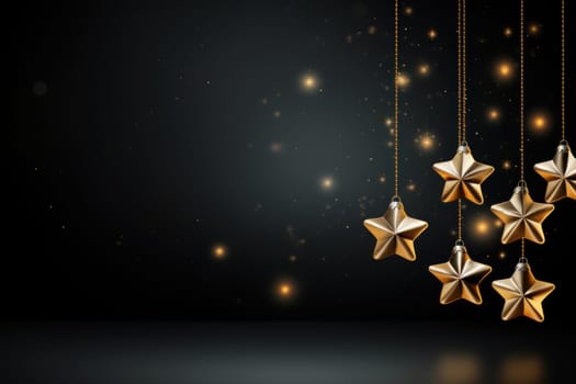 Christmas gift banner stars. Generative AI.