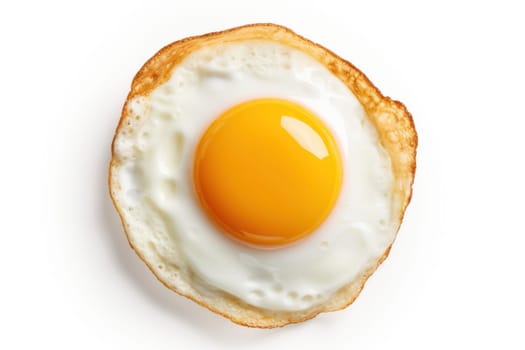 Fried egg isolated on white background. Generative AI.
