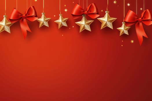 Christmas gift banner stars. Generative AI.