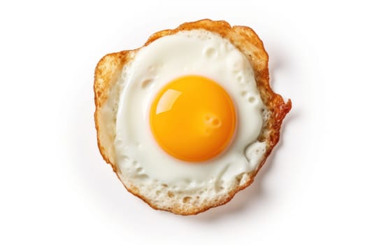 Fried egg isolated on white background. Generative AI.