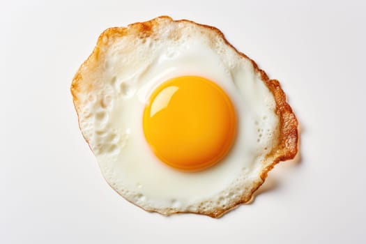 Fried egg isolated on white background. Generative AI.