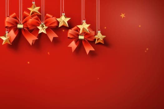 Christmas gift banner stars. Generative AI.