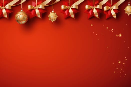 Christmas gift banner stars. Generative AI.
