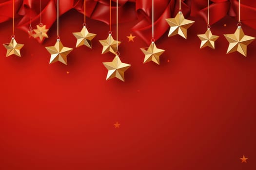 Christmas gift banner stars. Generative AI.
