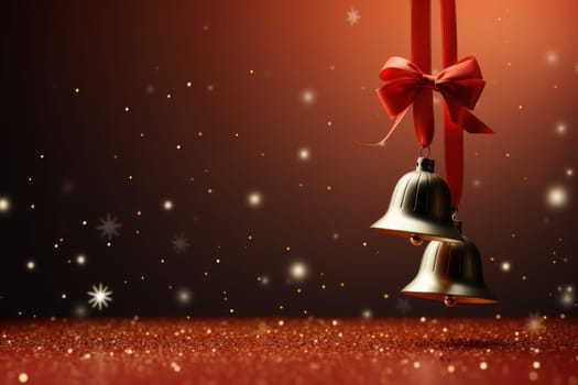 Christmas gift banner bell. Generative AI.