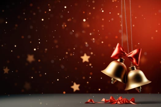 Christmas gift banner bell. Generative AI.