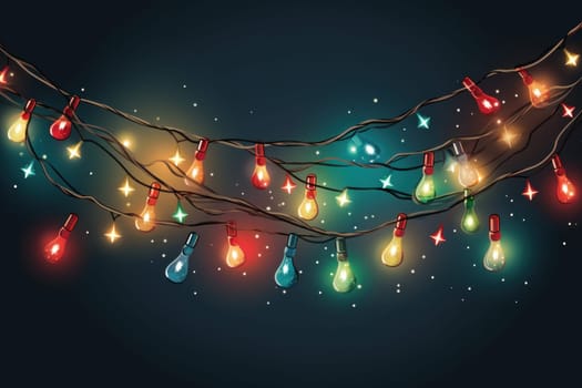 Illustration Beautiful Christmas Background with light. Generative AI.