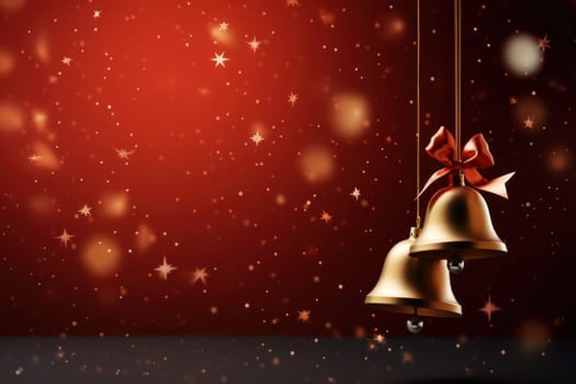 Christmas gift banner bell. Generative AI.