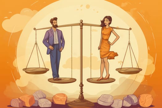 illustrations gender equality assets. Generative AI.
