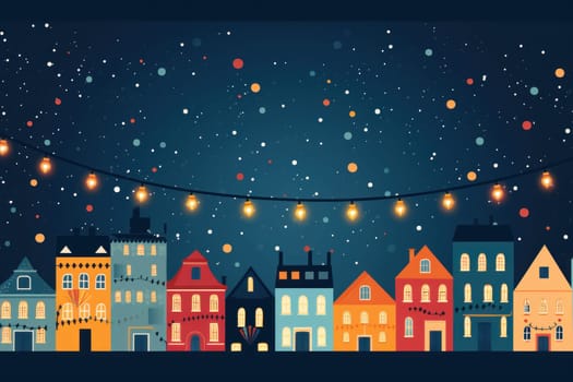 Illustration Beautiful Christmas Background with light. Generative AI.