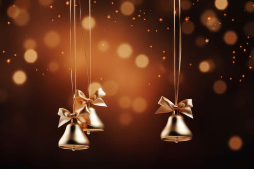 Christmas gift banner bell. Generative AI.