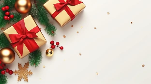 Top view Christmas Eve concept. Generative AI.