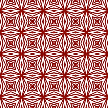 Arabesque hand drawn pattern. Maroon symmetrical kaleidoscope background. Oriental arabesque hand drawn design. Textile ready alluring print, swimwear fabric, wallpaper, wrapping.