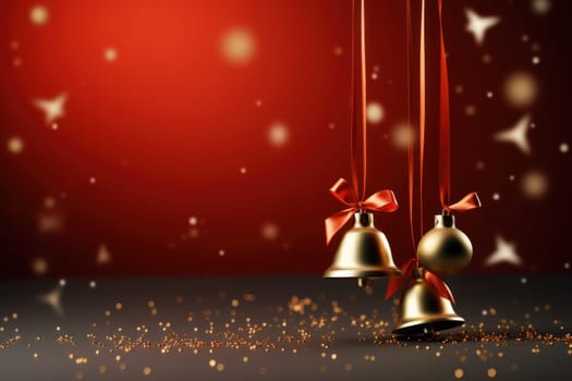 Christmas gift banner bell. Generative AI.
