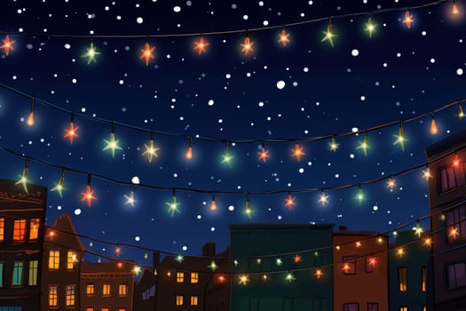 Illustration Beautiful Christmas Background with light. Generative AI.
