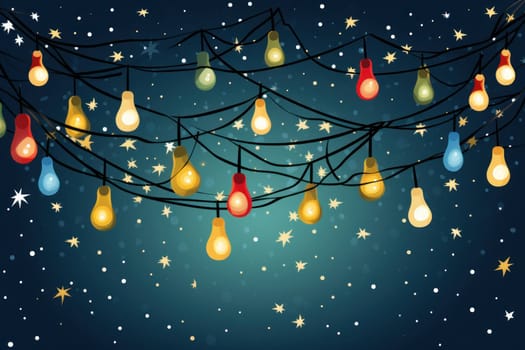 Illustration Beautiful Christmas Background with light. Generative AI.