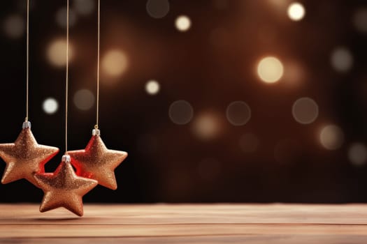 Christmas gift banner stars. Generative AI.